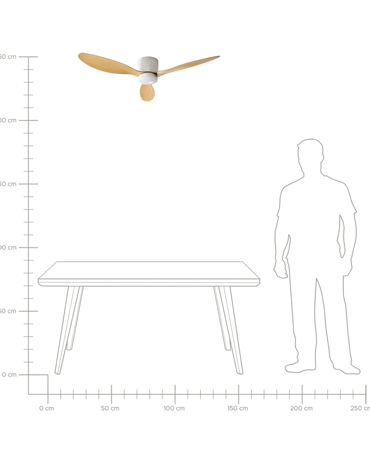 Discount Beliani Ventilatore a soffitto con luce VEMBAR con telecomando LED Marrone chiaro Bianco Marrone