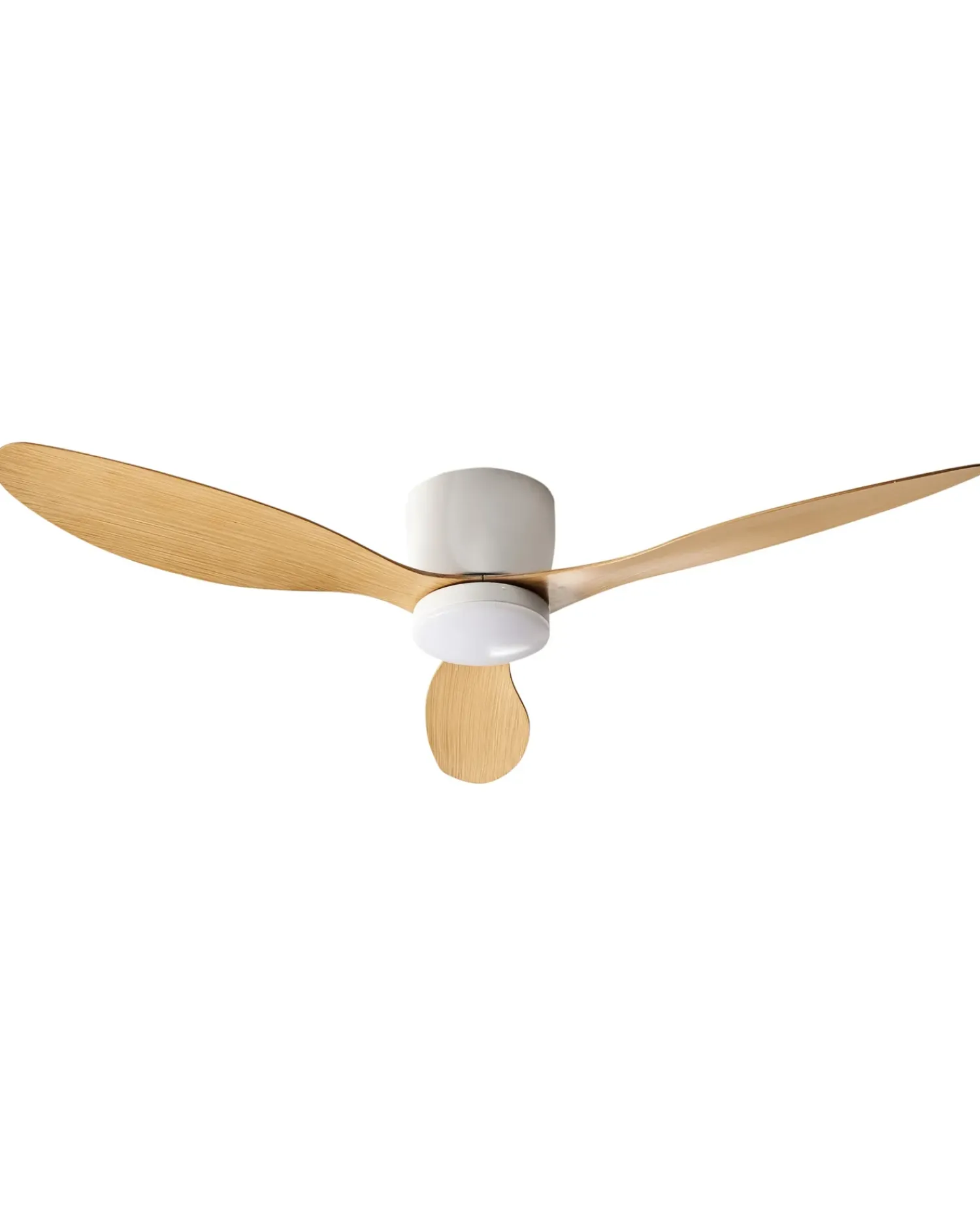 Discount Beliani Ventilatore a soffitto con luce VEMBAR con telecomando LED Marrone chiaro Bianco Marrone