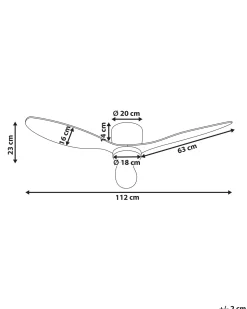Online Beliani Ventilatore a soffitto con luce VEMBAR con telecomando LED Bianco
