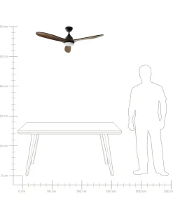Best Beliani Ventilatore a soffitto con luce MOYAR con telecomando LED Marrone scuro Marrone Nero