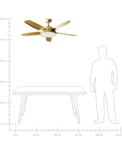 Sale Beliani Ventilatore a soffitto con luce GOSHAABA con telecomando LED Ottone