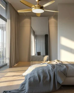 Sale Beliani Ventilatore a soffitto con luce GOSHAABA con telecomando LED Ottone
