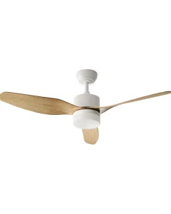 Clearance Beliani Ventilatore a soffitto con luce ANDERSON con telecomando LED Marrone chiaro Bianco Marrone