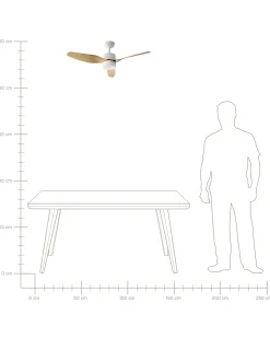 Clearance Beliani Ventilatore a soffitto con luce ANDERSON con telecomando LED Marrone chiaro Bianco Marrone