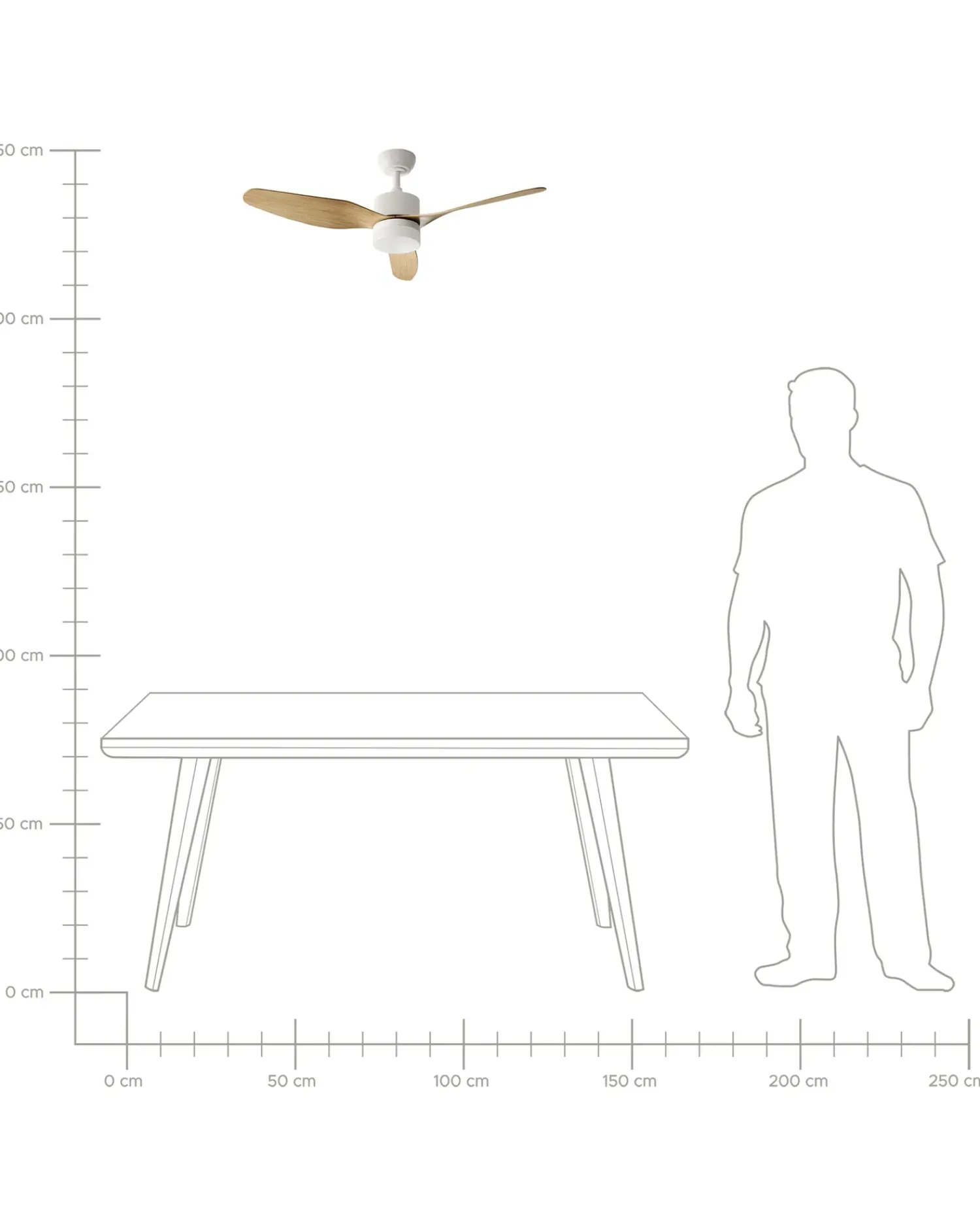 Clearance Beliani Ventilatore a soffitto con luce ANDERSON con telecomando LED Marrone chiaro Bianco Marrone