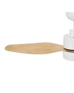 Clearance Beliani Ventilatore a soffitto con luce ANDERSON con telecomando LED Marrone chiaro Bianco Marrone