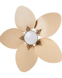 Clearance Beliani Ventilatore a soffitto con luce BORMEJO con telecomando LED Oro Beige Oro