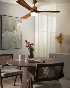 Sale Beliani Ventilatore a soffitto con luce ARUWIMI con telecomando LED Ottone Ottone Marrone