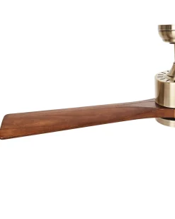 Sale Beliani Ventilatore a soffitto con luce ARUWIMI con telecomando LED Ottone Ottone Marrone