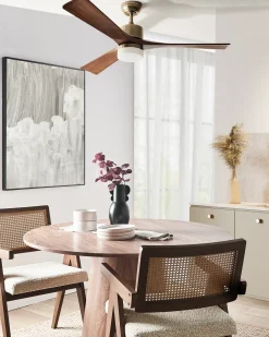 Sale Beliani Ventilatore a soffitto con luce ARUWIMI con telecomando LED Ottone Ottone Marrone