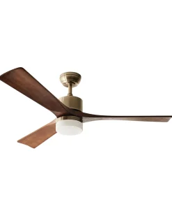 Sale Beliani Ventilatore a soffitto con luce ARUWIMI con telecomando LED Ottone Ottone Marrone