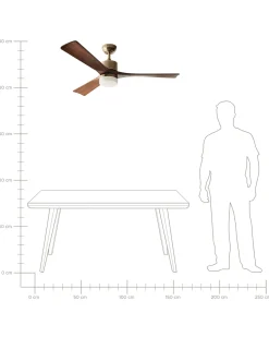 Sale Beliani Ventilatore a soffitto con luce ARUWIMI con telecomando LED Ottone Ottone Marrone