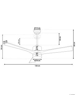 Sale Beliani Ventilatore a soffitto con luce ARUWIMI con telecomando LED Ottone Ottone Marrone