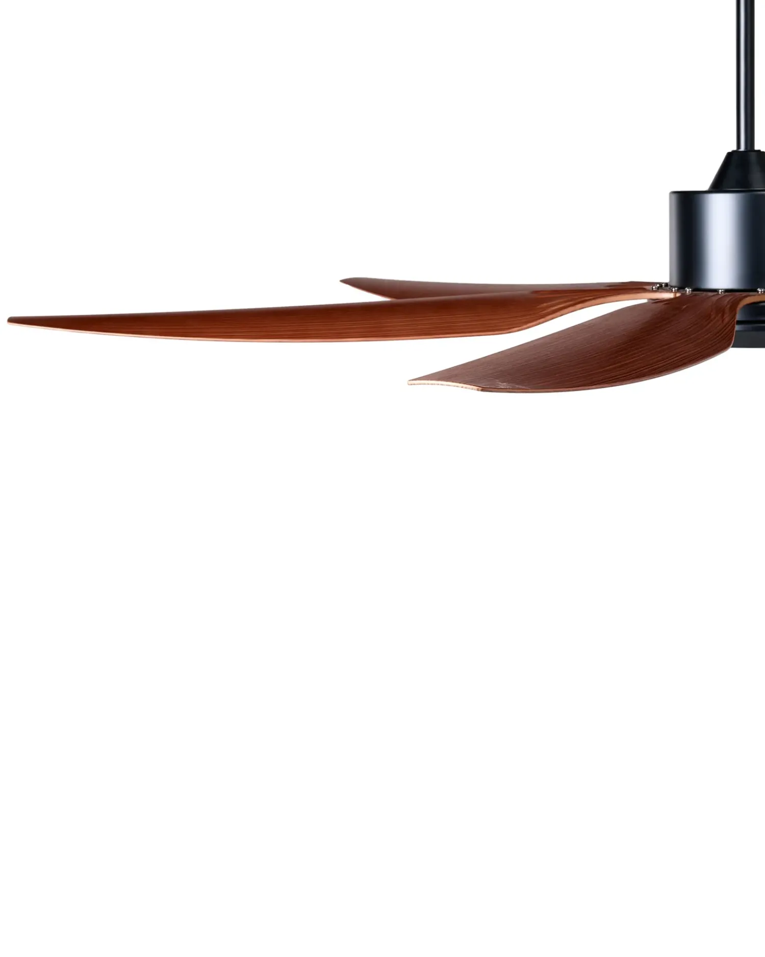 New Beliani Ventilatore a soffitto con luce VERDURE con telecomando LED Marrone Marrone Nero