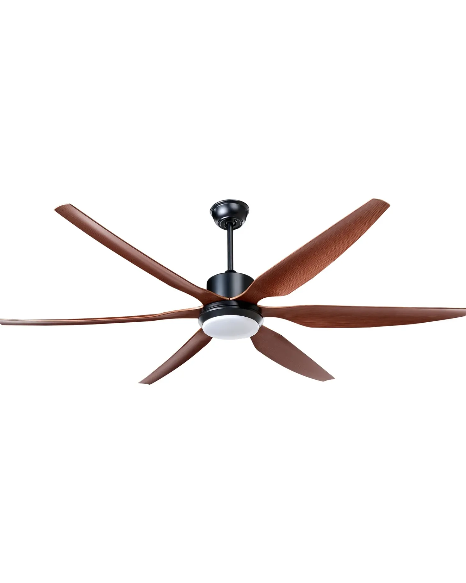 New Beliani Ventilatore a soffitto con luce VERDURE con telecomando LED Marrone Marrone Nero