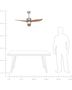 Best Beliani Ventilatore a soffitto con luce MAHAUT con telecomando LED Marrone chiaro Marrone Argento