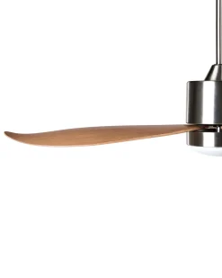 Best Beliani Ventilatore a soffitto con luce MAHAUT con telecomando LED Marrone chiaro Marrone Argento
