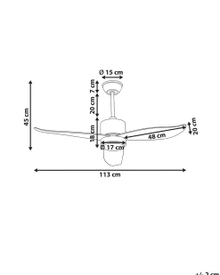 Best Beliani Ventilatore a soffitto con luce MAHAUT con telecomando LED Marrone chiaro Marrone Argento