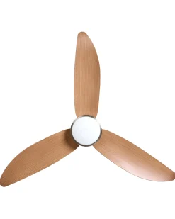 Best Beliani Ventilatore a soffitto con luce MAHAUT con telecomando LED Marrone chiaro Marrone Argento