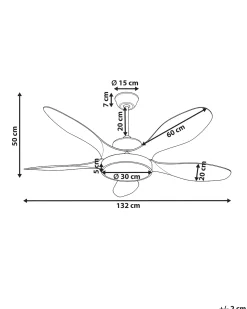 Discount Beliani Ventilatore a soffitto con luce BARBET con telecomando LED Marrone chiaro Bianco Marrone