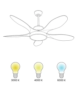 Discount Beliani Ventilatore a soffitto con luce BARBET con telecomando LED Marrone chiaro Bianco Marrone