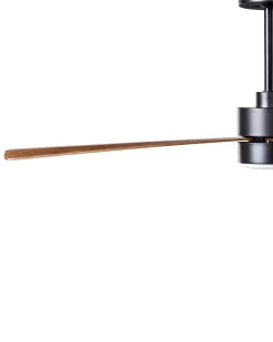 Online Beliani Ventilatore a soffitto con luce JEREMY con telecomando LED Marrone Marrone Nero