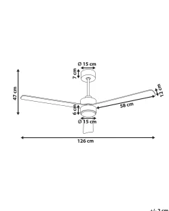 Online Beliani Ventilatore a soffitto con luce JEREMY con telecomando LED Marrone Marrone Nero