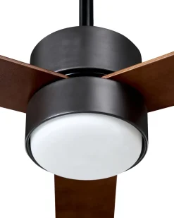 Online Beliani Ventilatore a soffitto con luce JEREMY con telecomando LED Marrone Marrone Nero