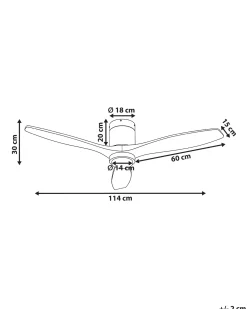 Outlet Beliani Ventilatore a soffitto con luce PIAYE con telecomando LED Marrone Marrone Argento