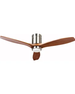 Outlet Beliani Ventilatore a soffitto con luce PIAYE con telecomando LED Marrone Marrone Argento