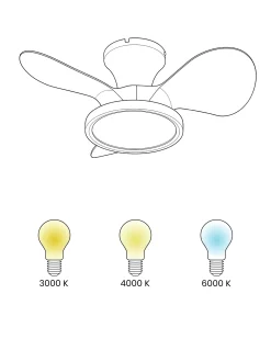 Sale Beliani Ventilatore a soffitto con luce PUNTI con telecomando LED Bianco