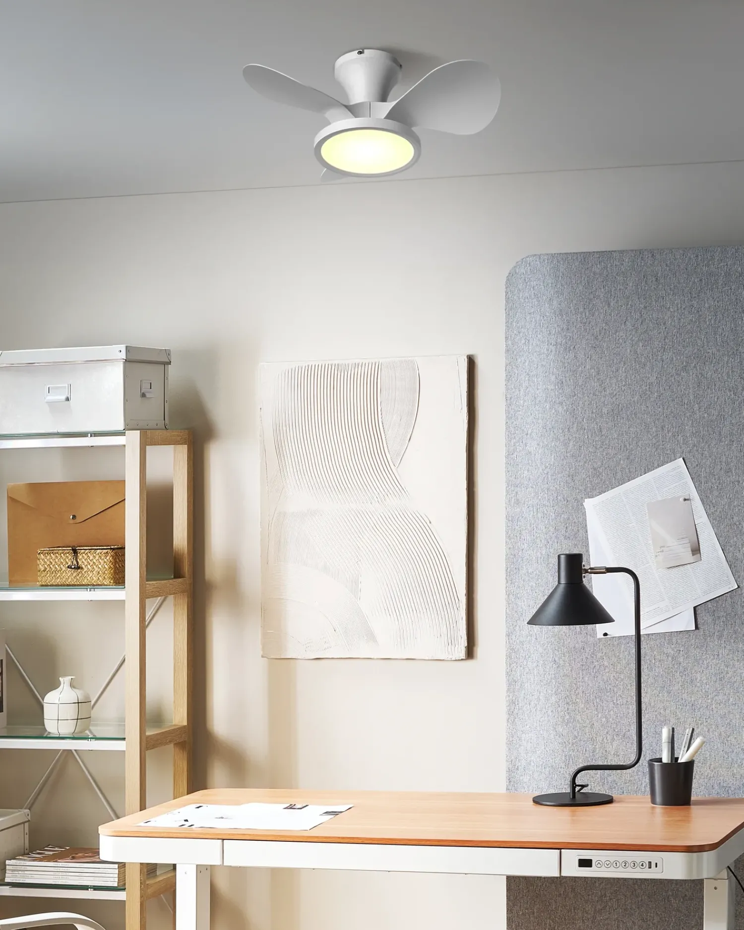 Sale Beliani Ventilatore a soffitto con luce PUNTI con telecomando LED Bianco