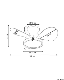 Sale Beliani Ventilatore a soffitto con luce PUNTI con telecomando LED Bianco