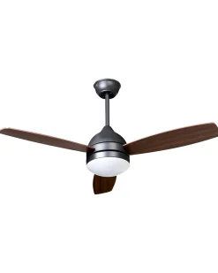 Hot Beliani Ventilatore a soffitto con luce MANSALA con telecomando LED Marrone scuro Marrone Nero