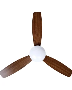 Hot Beliani Ventilatore a soffitto con luce MANSALA con telecomando LED Marrone scuro Marrone Nero