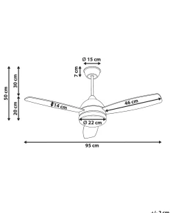 Hot Beliani Ventilatore a soffitto con luce MANSALA con telecomando LED Marrone scuro Marrone Nero
