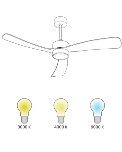 Sale Beliani Ventilatore a soffitto con luce PRASLIN con telecomando LED Bianco