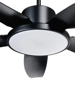 Discount Beliani Ventilatore a soffitto con luce LOUVET con telecomando LED Nero