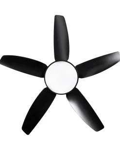 Discount Beliani Ventilatore a soffitto con luce LOUVET con telecomando LED Nero