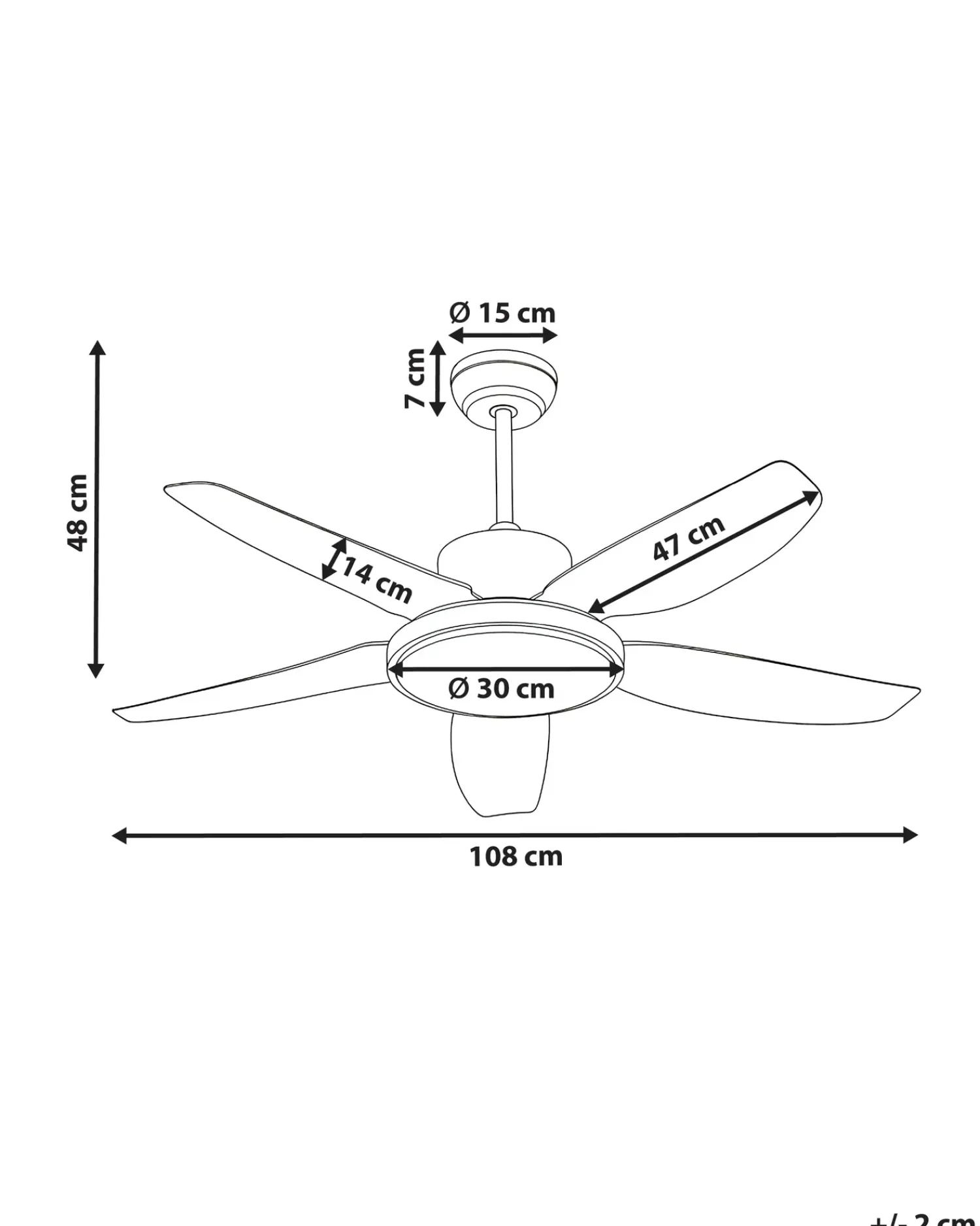 Discount Beliani Ventilatore a soffitto con luce LOUVET con telecomando LED Nero