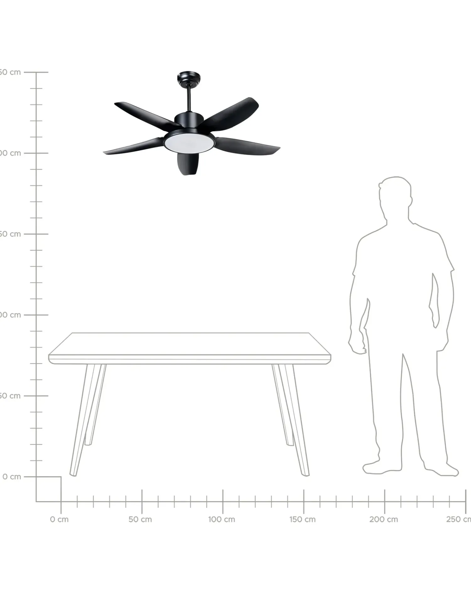 Discount Beliani Ventilatore a soffitto con luce LOUVET con telecomando LED Nero