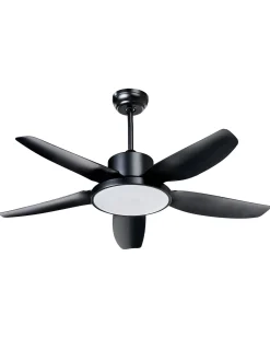 Discount Beliani Ventilatore a soffitto con luce LOUVET con telecomando LED Nero