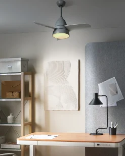 Best Beliani Ventilatore a soffitto con luce STRAWBERRY con telecomando LED Grigio Bianco Grigio