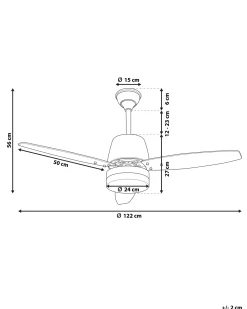 Best Beliani Ventilatore a soffitto con luce MLAVA con telecomando LED Marrone Bianco Marrone Nero