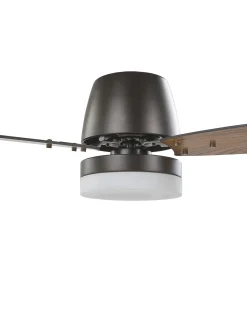 Best Beliani Ventilatore a soffitto con luce MLAVA con telecomando LED Marrone Bianco Marrone Nero