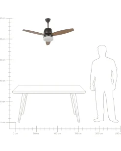 Best Beliani Ventilatore a soffitto con luce MLAVA con telecomando LED Marrone Bianco Marrone Nero