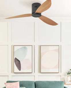 Online Beliani Ventilatore a soffitto MALAD con telecomando Nero Marrone Nero