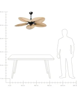 Sale Beliani Ventilatore a soffitto MAMMOTH con telecomando Naturale Naturale Nero