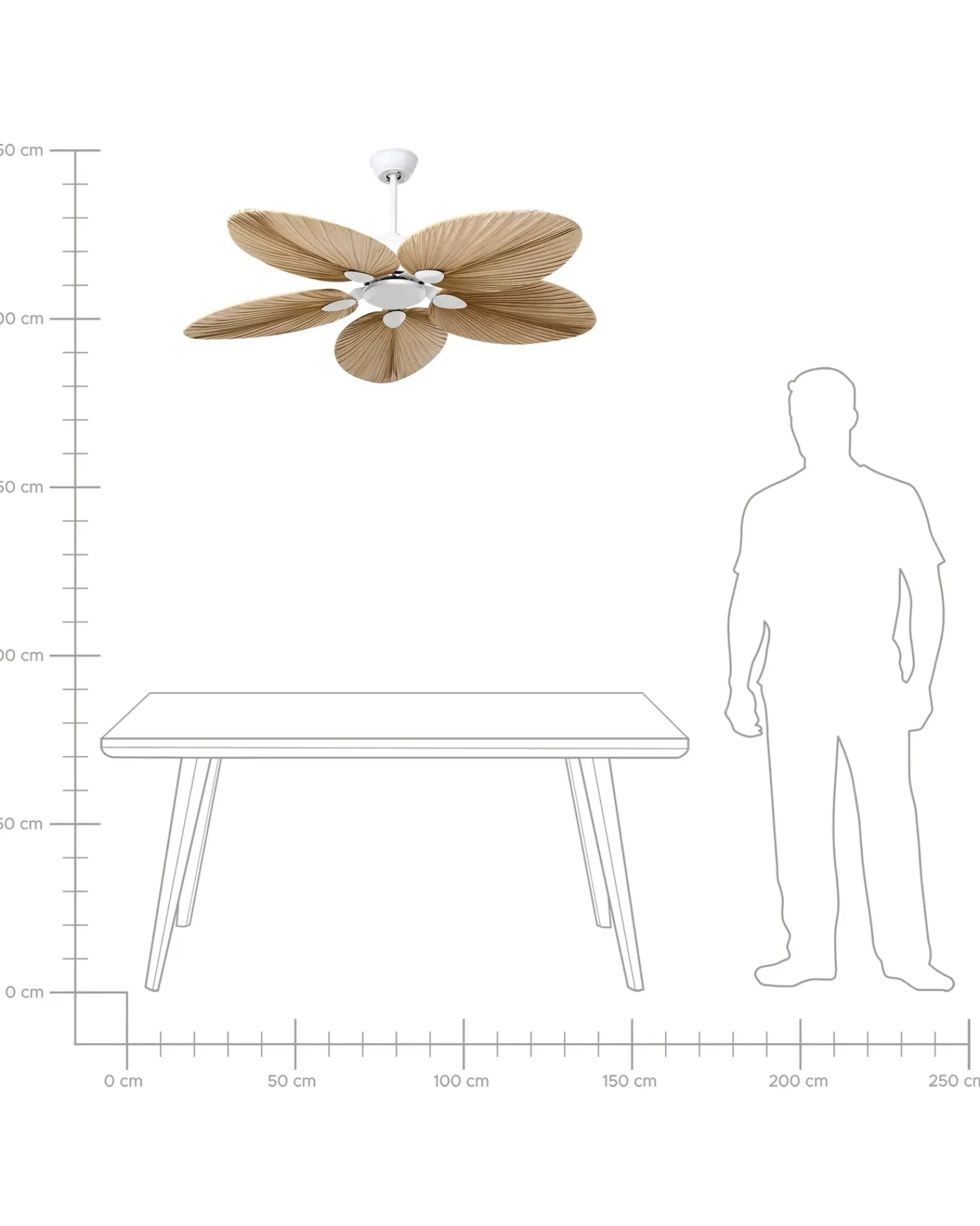 Online Beliani Ventilatore a soffitto MAMMOTH Naturale Bianco Naturale