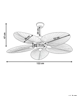 Online Beliani Ventilatore a soffitto MAMMOTH Naturale Bianco Naturale